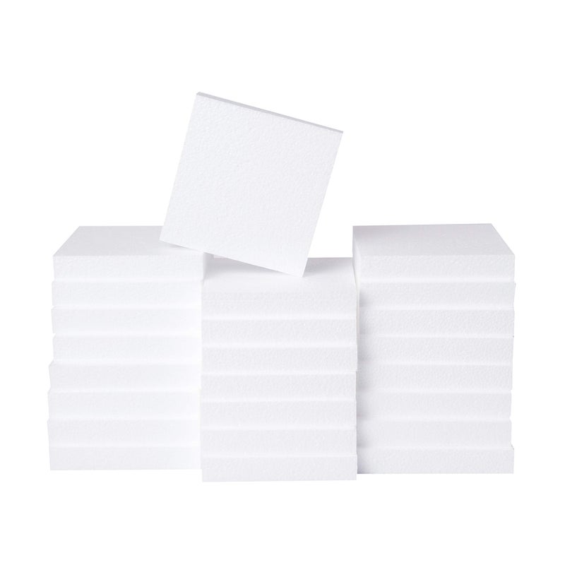SilverlakeLLC Silverlake 6x6x1 Craft Foam Squares for Styrofoam Board Projects (24-Pack) - Image 1